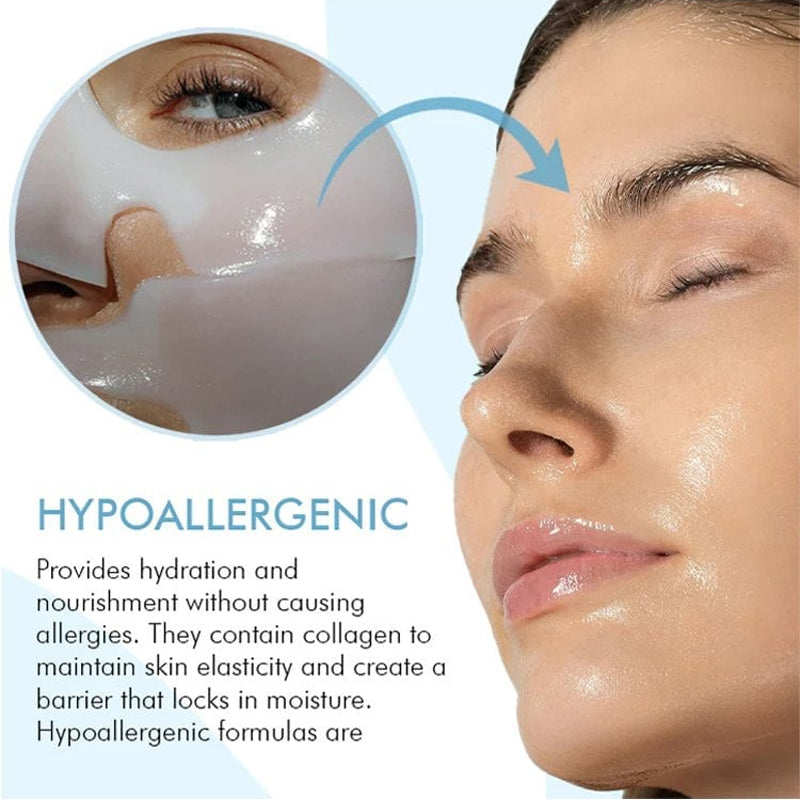 Illustration of the Deep Collagen Anti-Wrinkle Lifting Mask's effect on skin tightening