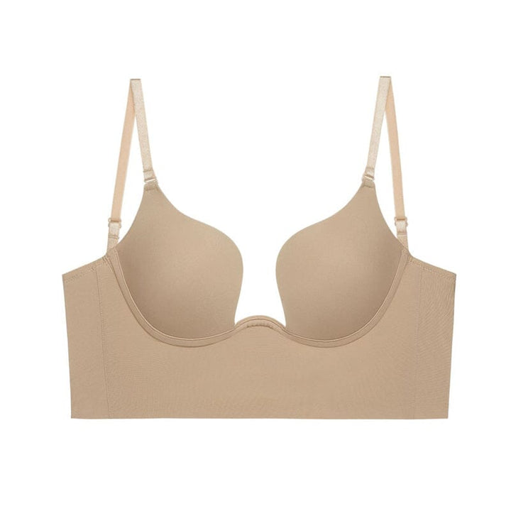 Convertible deep U plunge bra, women's backless design for ultimate comfort