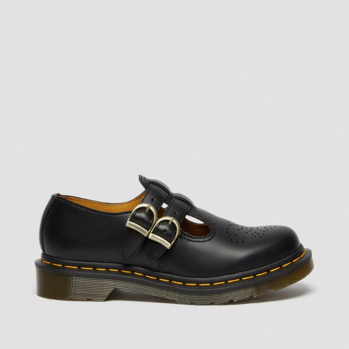 Versatile women's edgy double buckle Mary Jane flats, great for casual outfits & grunge fashion.