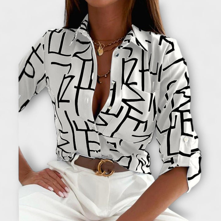 Versatile women's classic collar blouse, elegant long sleeve top for office, casual, & daily fashion.