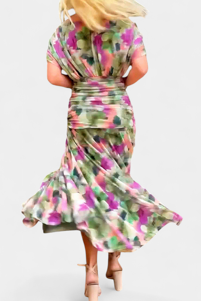 Sophisticated floral off-shoulder long sleeve maxi dress for women, a stunning party dress.