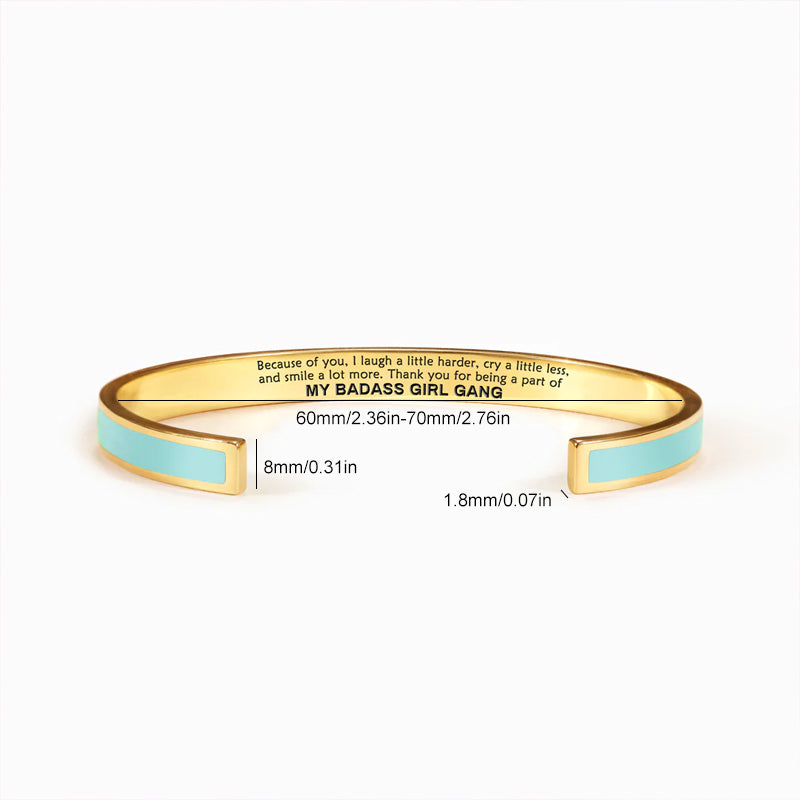 High-shine women's stainless steel bangle, 'Dream Big' engraved, fashionable wrist accessory