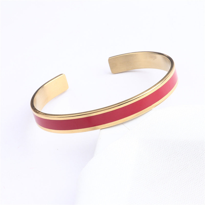 Women's engraved stainless steel bangle, comfortable fit, perfect for everyday wear, friendship gift