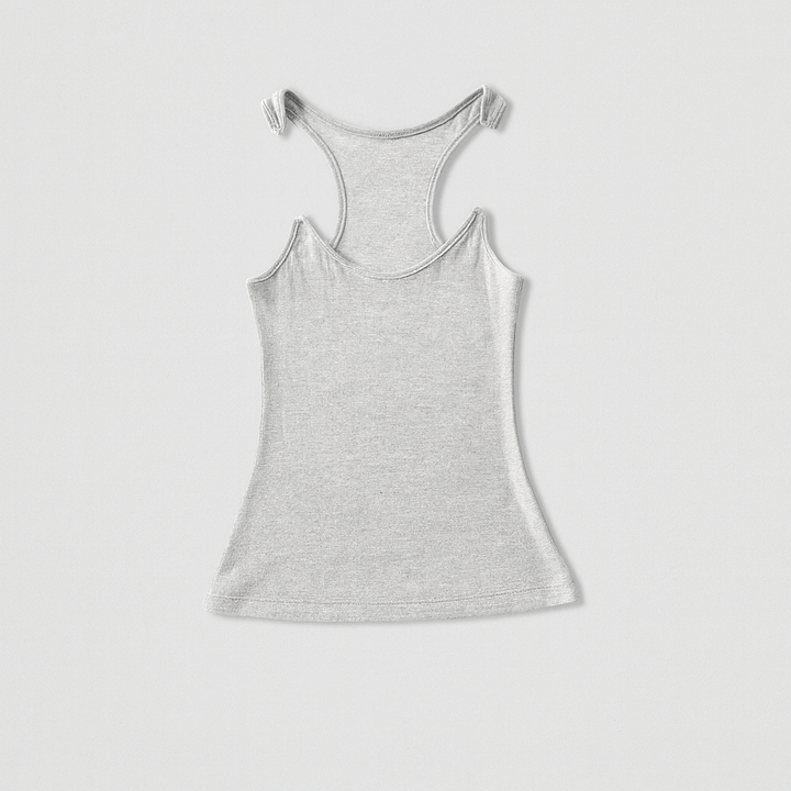 Versatile women's fitted tank top with invisible straps for ultimate comfort. Essential basic for summer and layering.