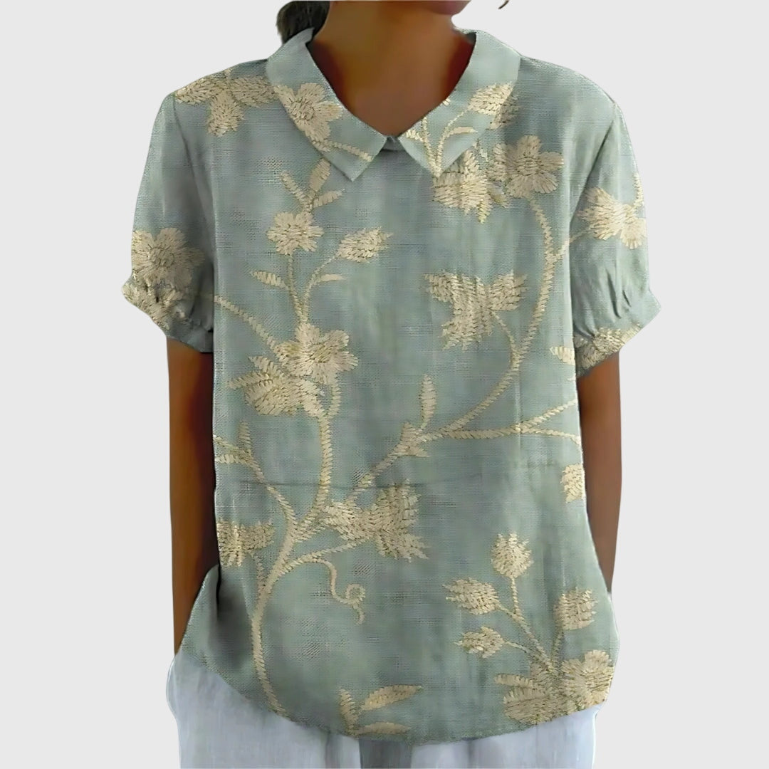 Lightweight women's floral blouse, a breathable spring/summer top for ultimate comfort & style.