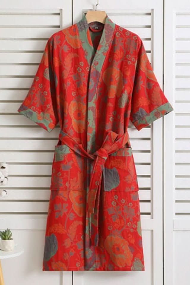 Soft women's lounge robe, lightweight and breathable comfort. Perfect for spa, home, or relaxing.