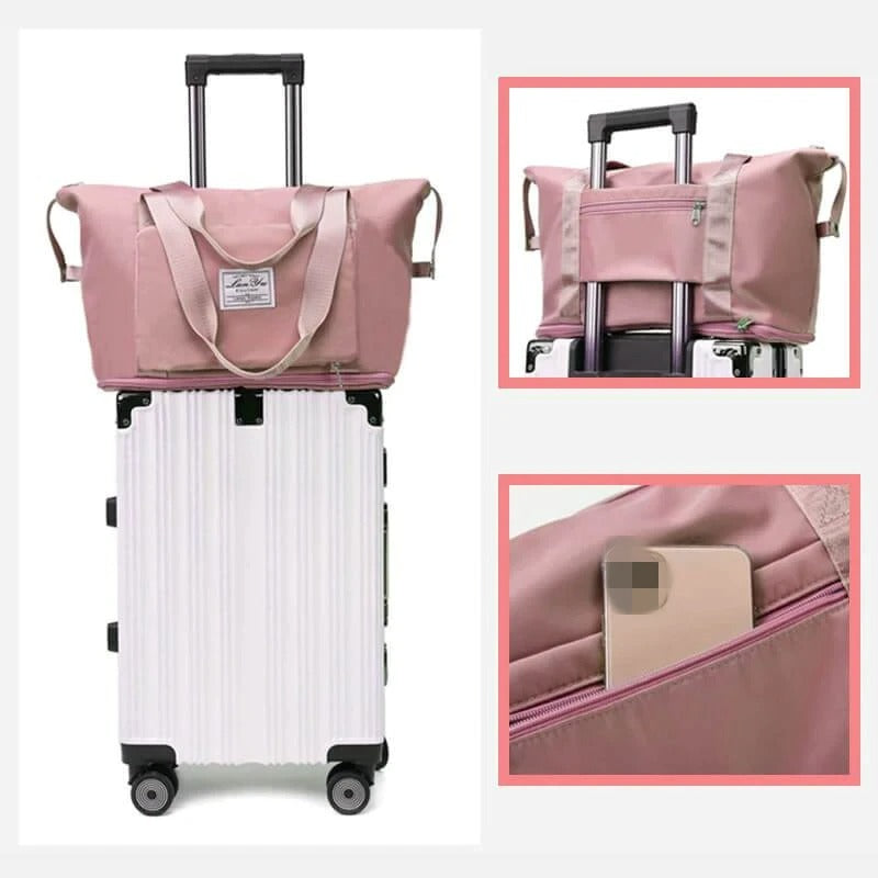 Get organized with this women's lightweight waterproof expandable weekender bag. Your ideal travel carry-on.
