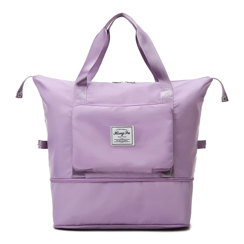 Stylish women's travel weekender bag, waterproof, expandable & lightweight. Essential carry-on for short trips.