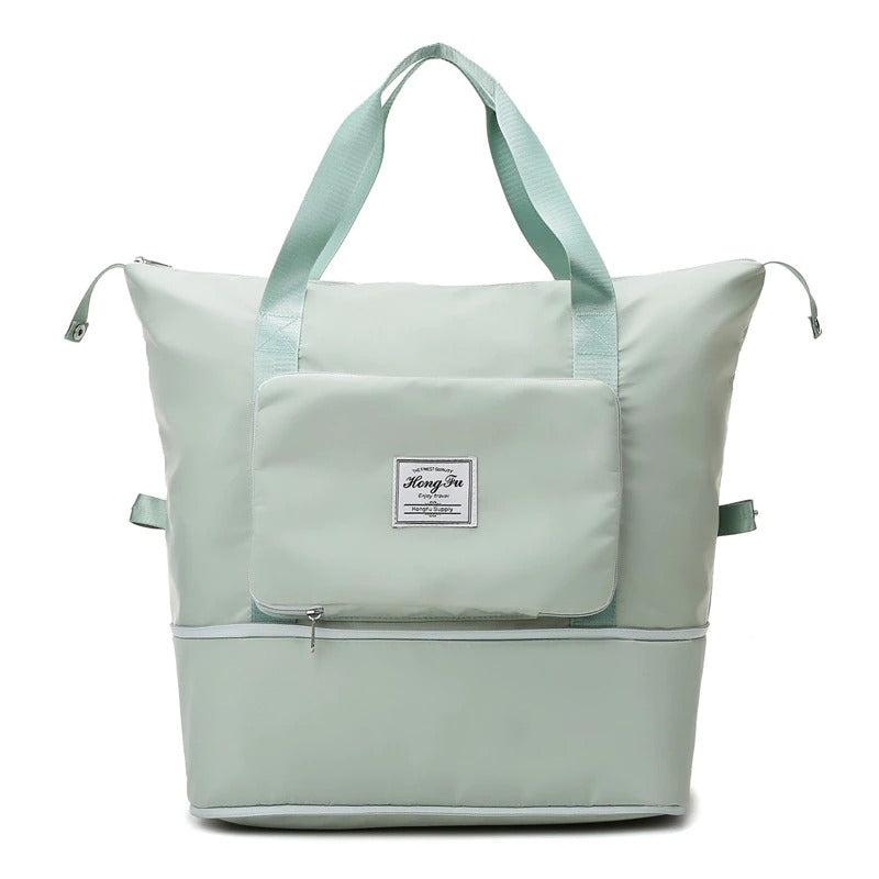 Versatile women's gym & weekender duffel bag, lightweight, waterproof & expandable for all your needs.