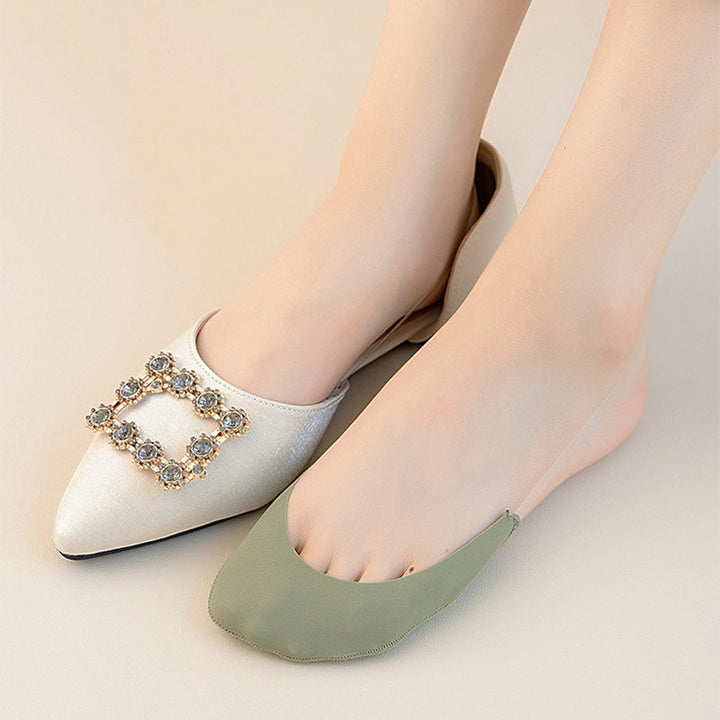 Soft fabric women's no-show toe socks, designed for comfort and invisibility