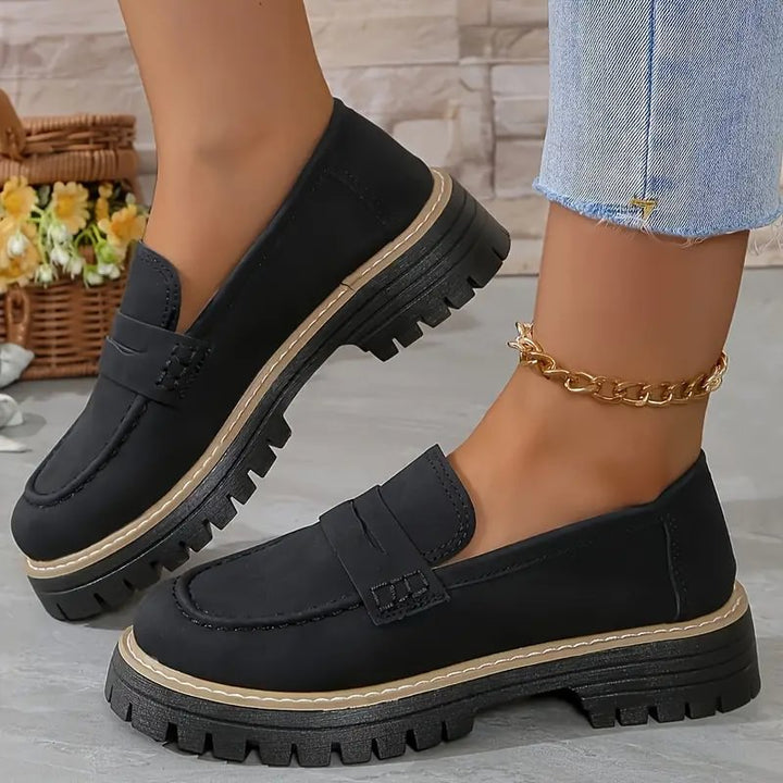 Orthopaedic women's comfort loafers, perfect for wide feet with built-in arch support.