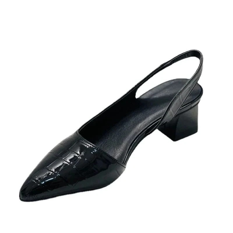Elegant women's work pumps with stable heel, providing supportive comfort for office and formal wear.
