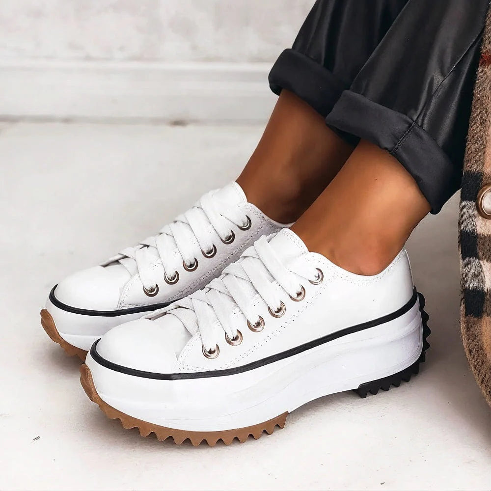 Comfortable orthopedic platform sneakers for women with arch support for daily wear.