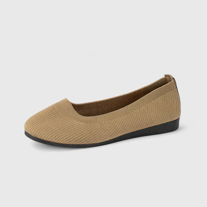 Orthopedic women's slip-on shoes with non-slip sole, arch support & cushioning for safe steps.