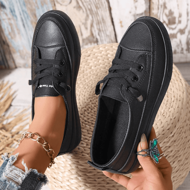 Off-white women's orthopedic platform sneakers, supportive & comfortable for all-day wear.