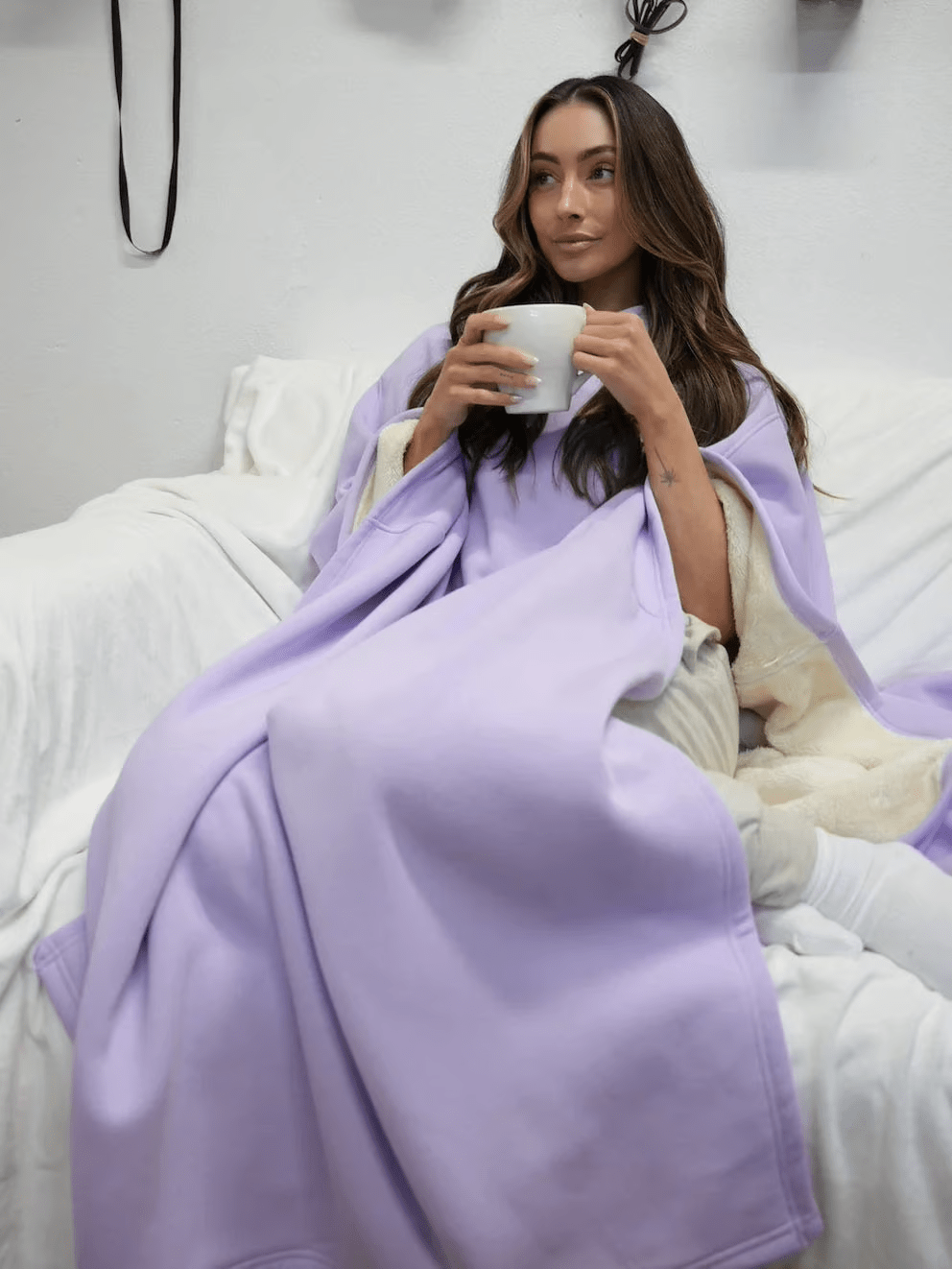 Cozy women's oversized hoodie, ideal loungewear for a calming, relaxed feel.
