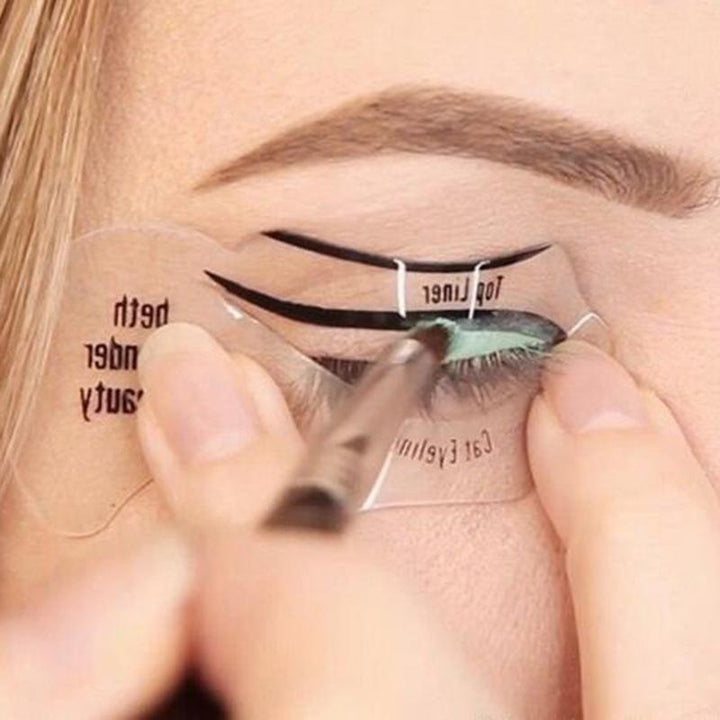 Eyeliner stencil pack for women seeking perfect and symmetrical cat eye and smokey eye looks
