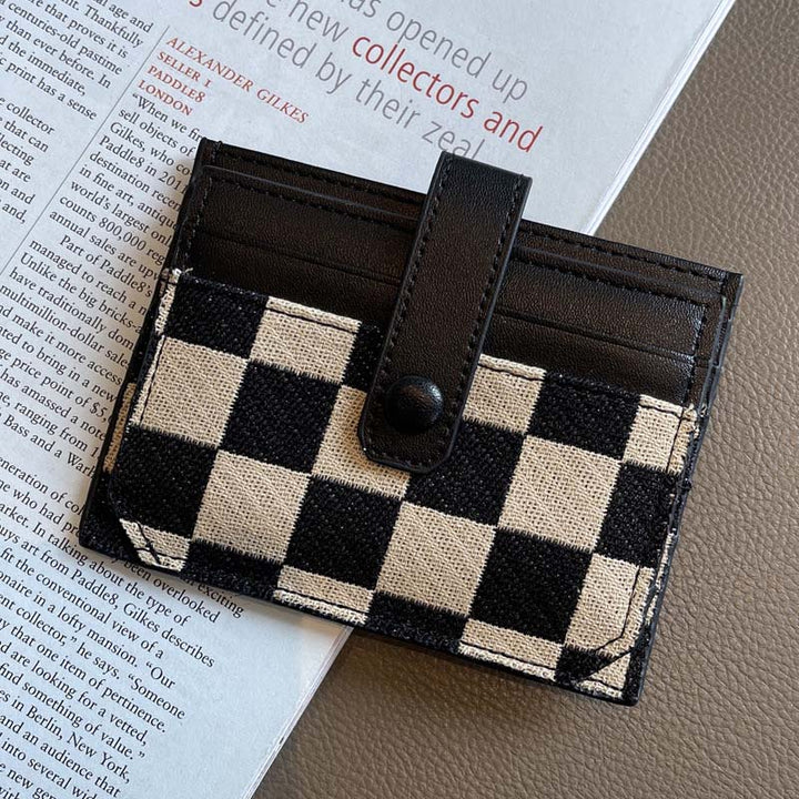 Fashionable women's plaid and colorblock PU leather wallet, a must-have accessory