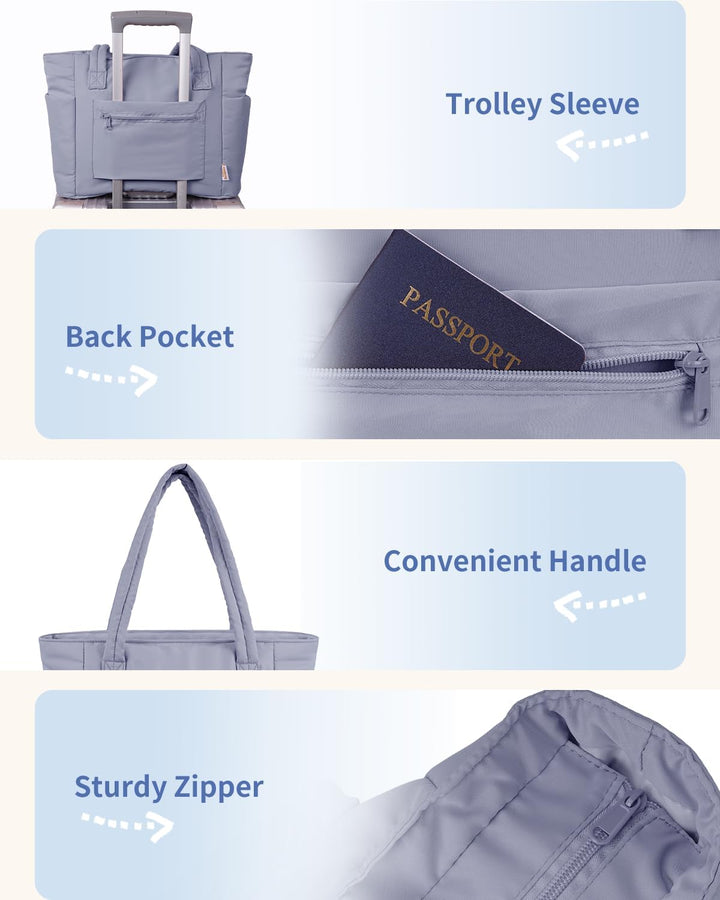 Stylish women's quilted shoulder bag, puffer design, for travel, work, or gym.