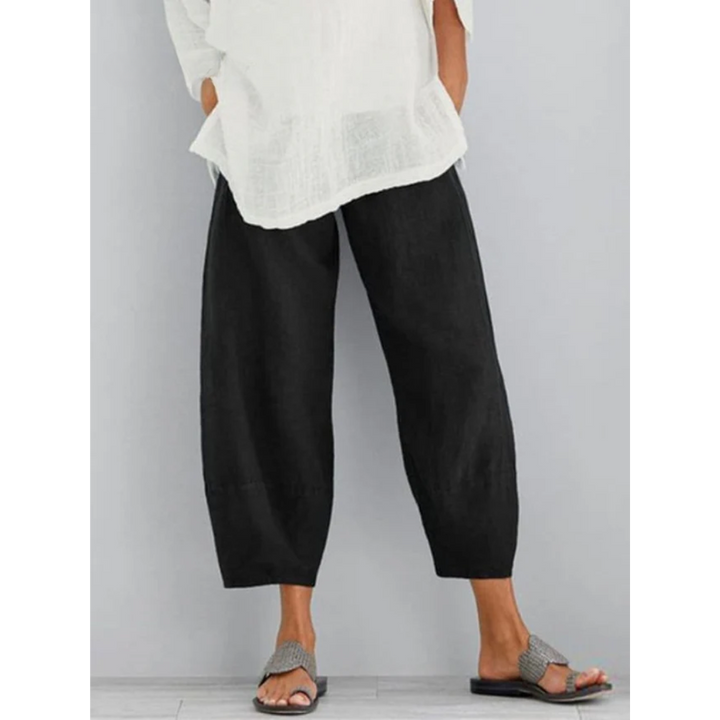 Women's stylish relaxed fit linen pants, ultimate comfort for casual summer fashion & everyday bottoms.