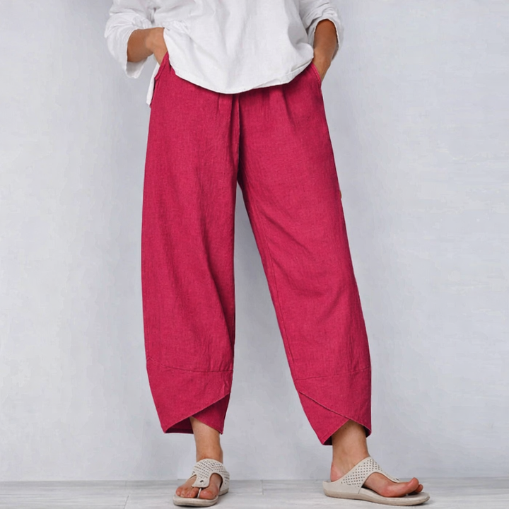 Chic grey relaxed fit summer pants for women, offering versatile style and ultimate comfort.