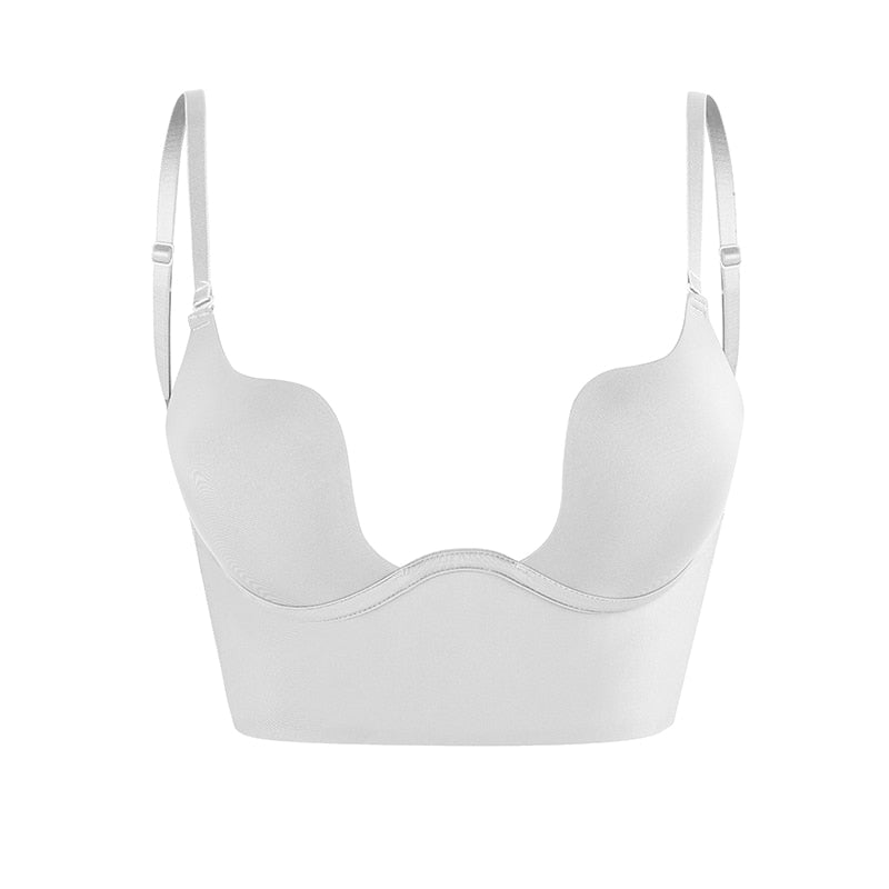 Women's seamless plunge backless shaper bodysuit, smoothing intimates for invisible & comfortable support.