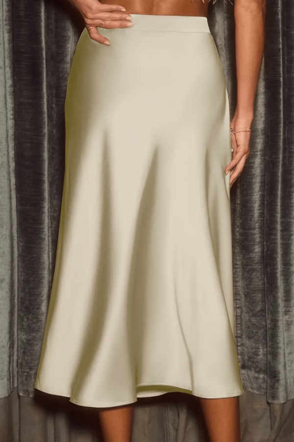 Sleek women's A-line midi skirt, a versatile fashion piece for sophisticated everyday wear.