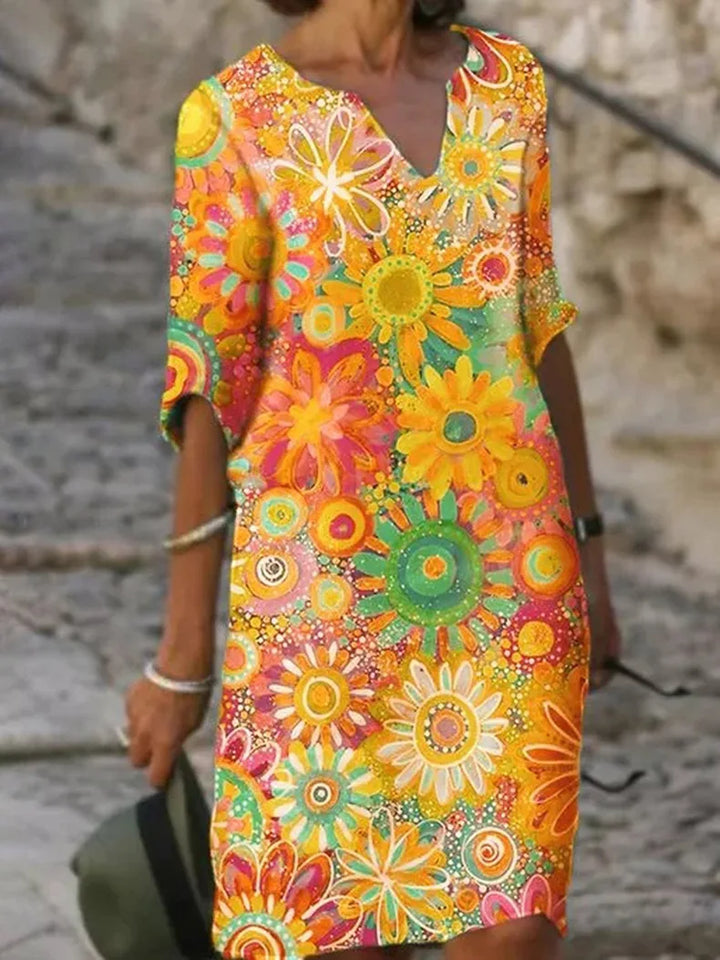 Women's sleeveless flowy floral print dress, perfect for summer, casual outings, or elegant daywear.