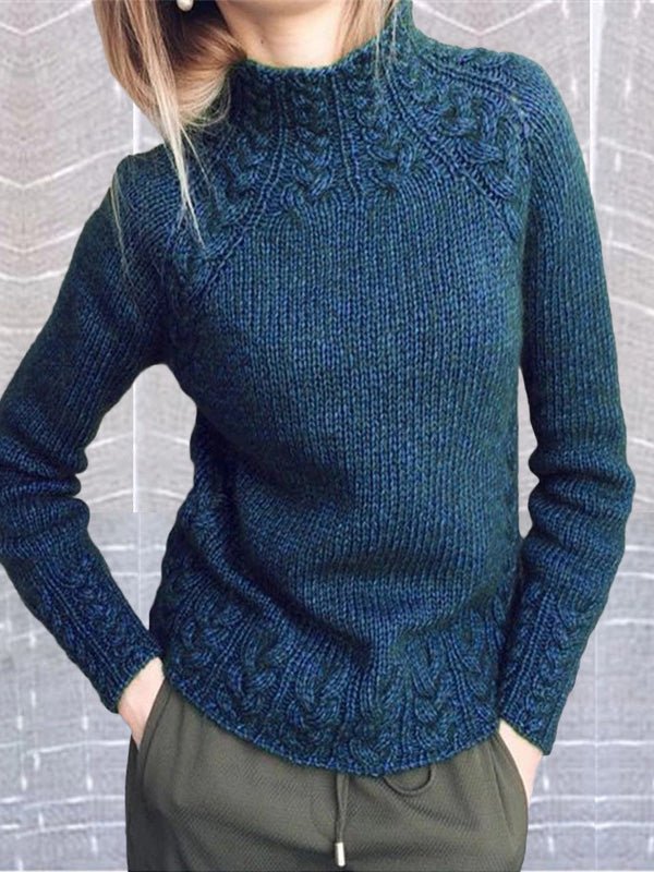 Women's soft relaxed fit knit sweater in a cozy fabric, perfect for casual wear and winter layering.