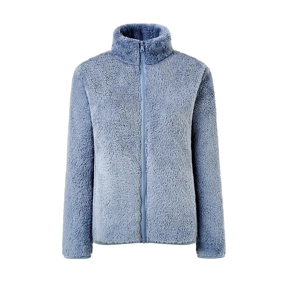 Livia women's soft warm winter coat. Comfortable full zip jacket, perfect for everyday cozy style.