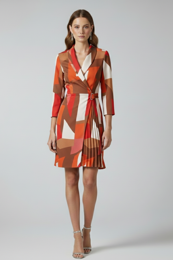 Sophisticated women's blazer dress with a prominent notched collar, ideal for a polished and formal appearance.