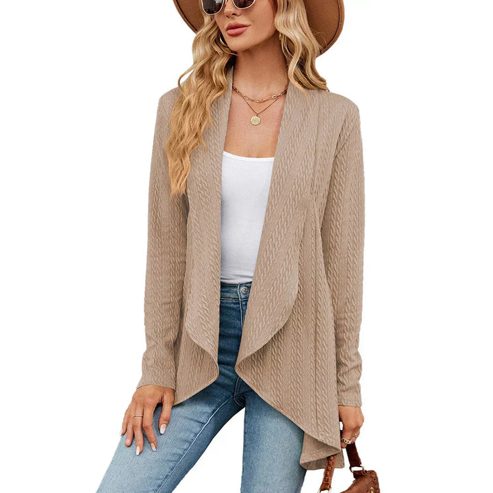 Casual chic open front cardigan for women. Versatile long-sleeve knit sweater, perfect for fall fashion & layering.