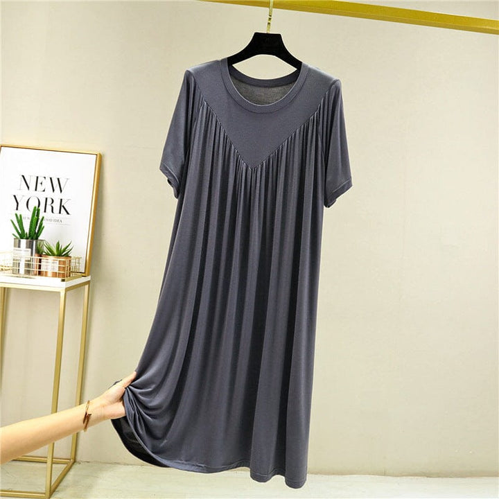 Summer women's modal pajama dress, short sleeve and super soft for sleep
