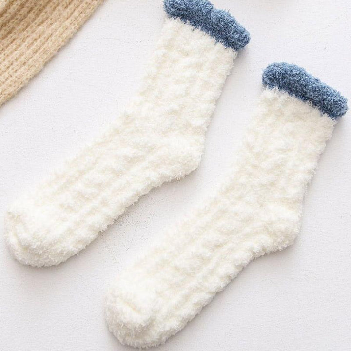 Women's thermal winter socks in a vibrant red, fleece-lined for extra warmth and comfort.