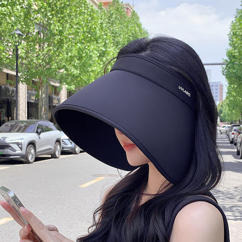 Polyester women's sun hat, UV protective, wide brim, essential for beach and outdoor activities