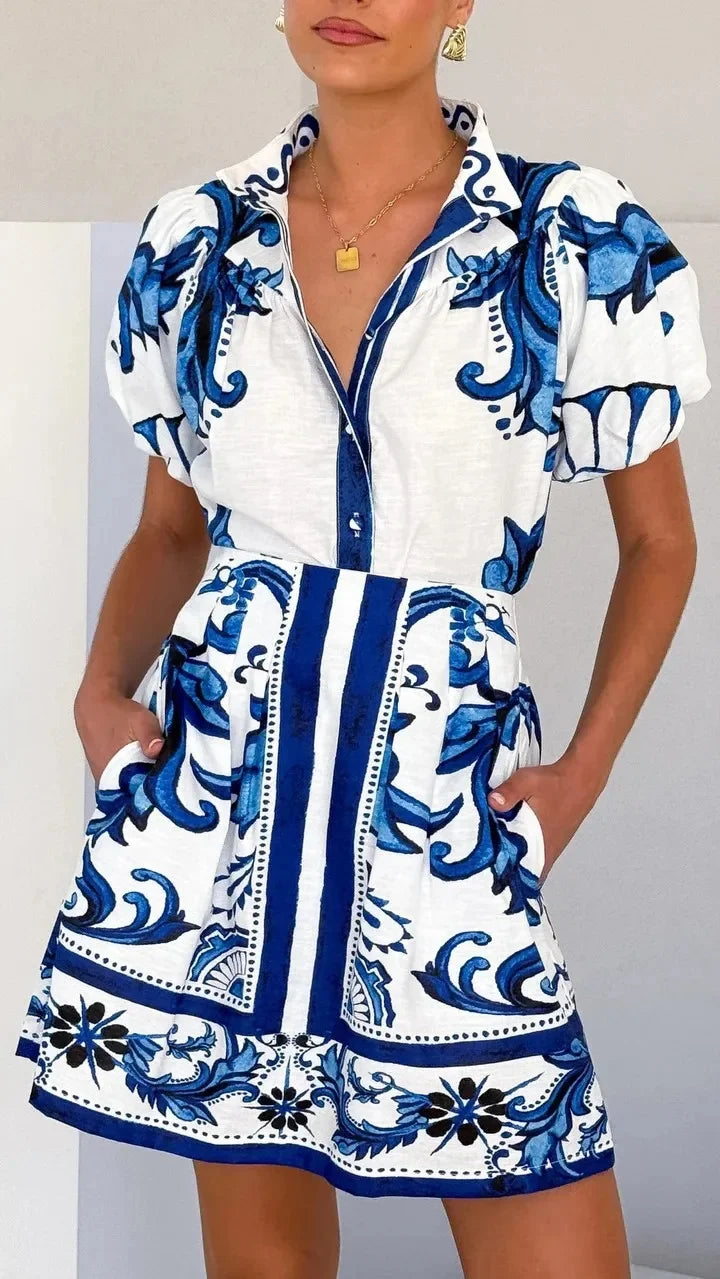 Gorgeous floral mini dress for women, puff sleeves, a perfect summer party statement.