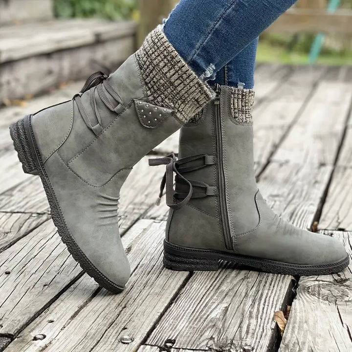 Women's warm winter boots, weatherproof and slip-resistant, perfect for cold weather & snow. Comfortable autumn fashion.