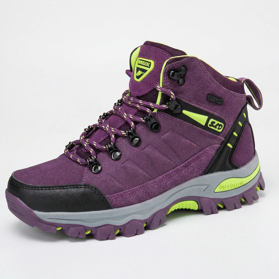 Women's water-repellent hiking boots, Sharon model, offering durable support & comfort for all outdoor trails.