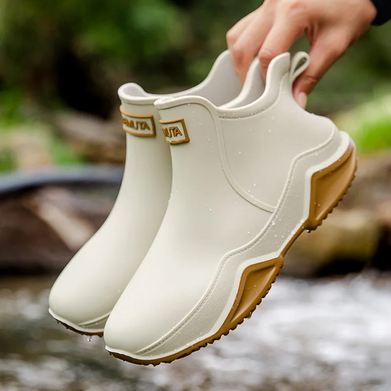 Women's waterproof slip-on outdoor boots, ideal for hiking and casual wear.